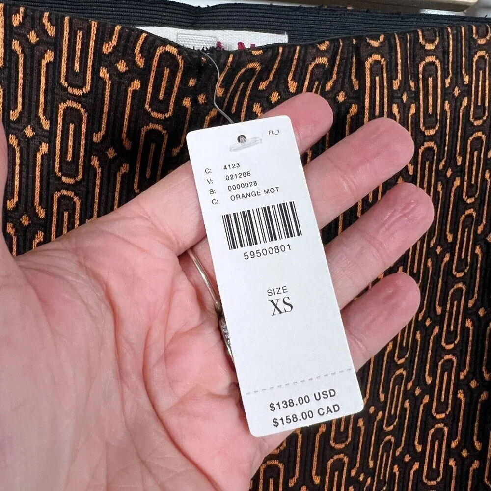 Dolan Anthropologie Pants Size XS Black Orange Retro Mod Work Office Pull On